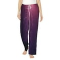 thumbnail image 1 of Haiem Thunderstorm Violet Purple Women's Pajama Pants Ultra Lightweight Pjs Bottoms Sleepwear Bottom Pants With Pocket Drawstring-Medium, 1 of 9