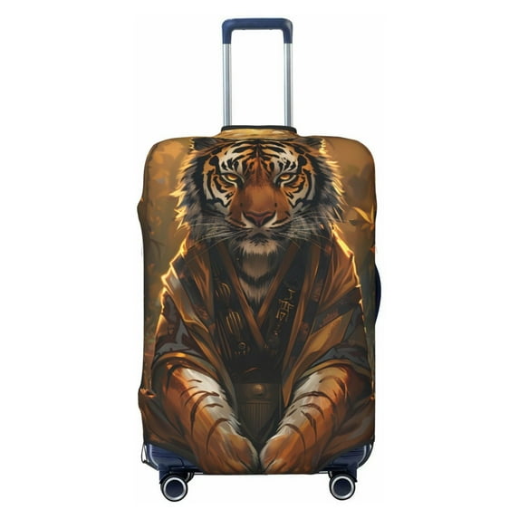 Haiem Tiger In The Fallen Leaf Forest Luggage Cover Printed Suitcase Covers for Luggage Elastic Washable Suitcase Protector Fits 18-32 Inch Luggage-X-Large