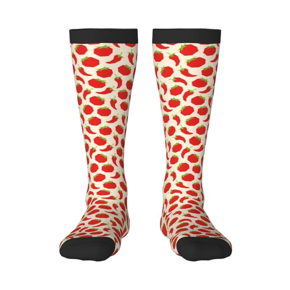 Haiem Tomatoes And Chili Socks, Funny Novelty Crazy Design Cotton Socks Sports Socks Knee High Socks For Men, Women,1Pairs - Gift For Working Friends