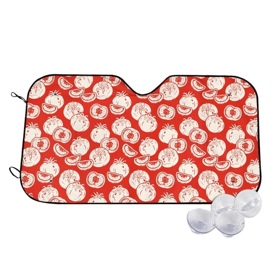Haiem Tomatoes Car Windshield Sun Shade - Blocks UV Rays Sun Visor Protector, Sunshade to Keep Your Vehicle Cool, Universal Fit SUV Van Sedan-Small