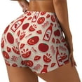thumbnail image 1 of Haiem Tomatoes No Front Seam Biker Shorts for Women Yoga Workout Gym Bike Shorts with Tummy Control Moisture-Wicking-X-Large, 1 of 9
