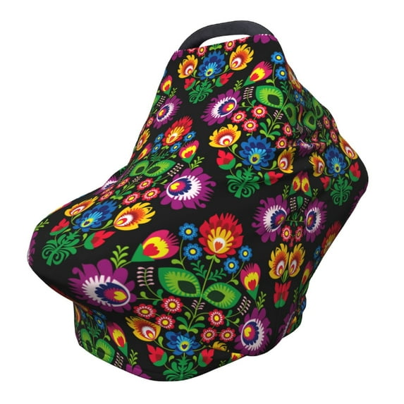 Haiem Traditional Floral Polish Baby Nursing Cover & Nursing Poncho - Multi Use Cover for Baby Car Seat Canopy, Stroller Cover, 360°Full Privacy Breastfeeding Coverage