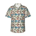 Haiem Train Printed Hawaiian Shirt for Men Men’s Casual Beach Summer