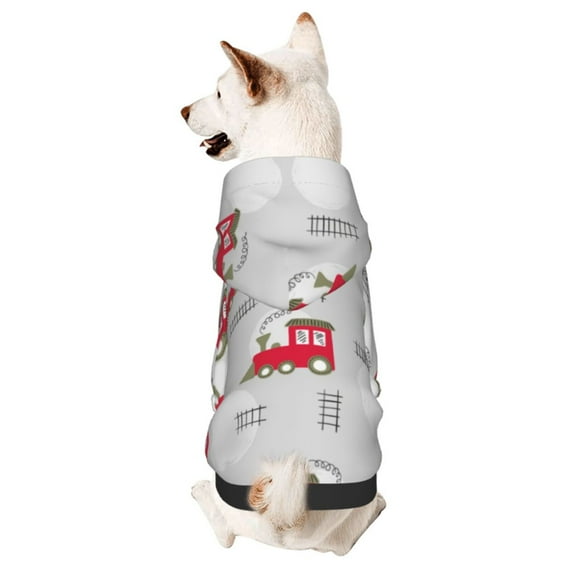 Haiem Trains for Winter Dog Hoodie Sweatshirts with Pockets Warm Dog Clothes for Small Dogs Chihuahua-X-Large