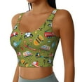 thumbnail image 1 of Haiem Transportation Prints Pattern Womens Sports Bra - U Neck Padded Low Impact Yoga Bra Workout Crop Top Gym Moisture-Wicking Workout Vest -X-Large, 1 of 9