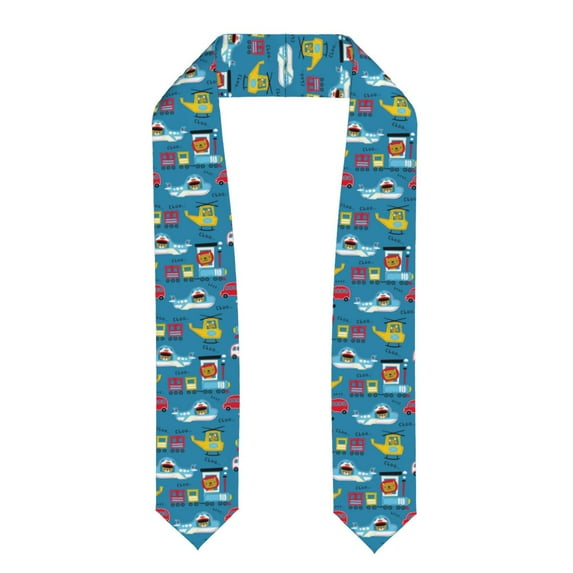 Haiem Transportations With Cute Animals Pattern Graduation Stole 2024 | Premium Satin Sash for Graduation Ceremony