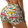 thumbnail image 1 of Haiem Transports with Animals No Front Seam Biker Shorts for Women Yoga Workout Gym Bike Shorts with Tummy Control Moisture-Wicking-Large, 1 of 9