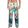 thumbnail image 1 of Haiem Travel Around The World Men's Pajama Pants Ultra Lightweight Pjs Bottoms Sleepwear Bottom Pants with Pocket Drawstring-Medium, 1 of 9