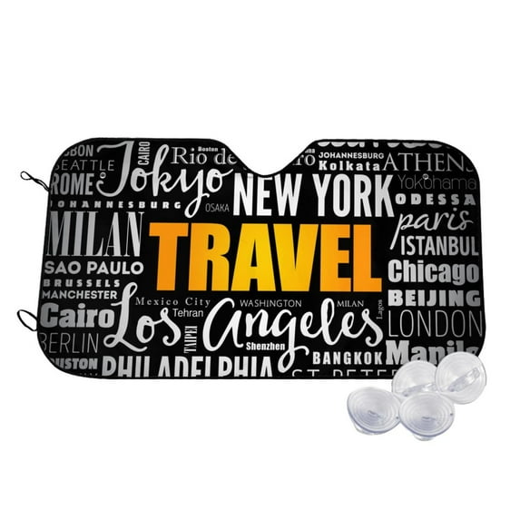 Haiem Travel Car Windshield Sun Shade - Blocks UV Rays Sun Visor Protector, Sunshade to Keep Your Vehicle Cool, Universal Fit SUV Van Sedan-Small