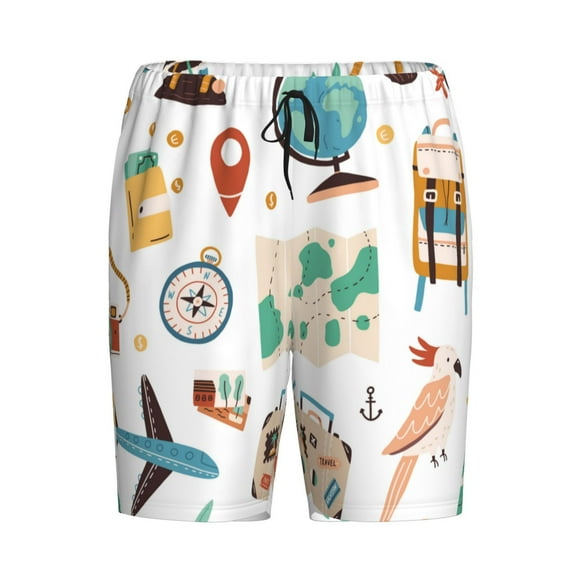 Haiem Travel1 Men's Pajama Short with Soft Woven Cotton Elastic Waistband Sleep Short-Small
