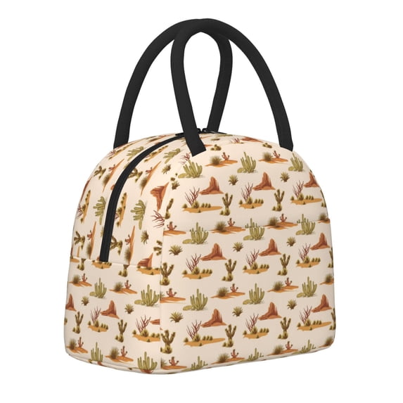 Haiem Tropical Desert Printed Lunch Bag Women, Lunch Box Lunch Bag for Women, Small Leakproof Cute Lunch Tote Large Capacity Reusable Insulated Cooler Lunch Container