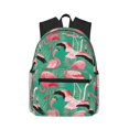 thumbnail image 1 of Haiem Tropical Flamingo Lightweight Backpack for School, Classic Basic Water Resistant Casual Daypack for Travel with Bottle Side Pockets, 1 of 7