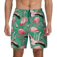 thumbnail image 1 of Haiem Tropical Flamingo Mens Swim Trunks with Compression Liner 2 in 1 Swimming Shorts Stretch Swimwear Quick Dry,Board Shorts-3X-Large, 1 of 9