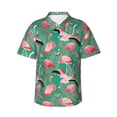 thumbnail image 1 of Haiem Tropical Flamingo Printed Hawaiian Shirt for Men - Men’s Casual Beach Summer Shirts - Stretch Fabric with Modern Fit-XX-Large, 1 of 9