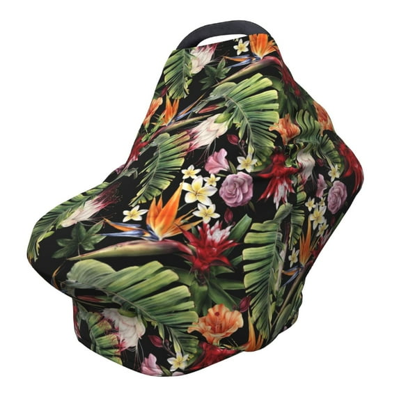 Haiem Tropical Flowers (2) Baby Nursing Cover & Nursing Poncho - Multi Use Cover for Baby Car Seat Canopy, Stroller Cover, 360°Full Privacy Breastfeeding Coverage