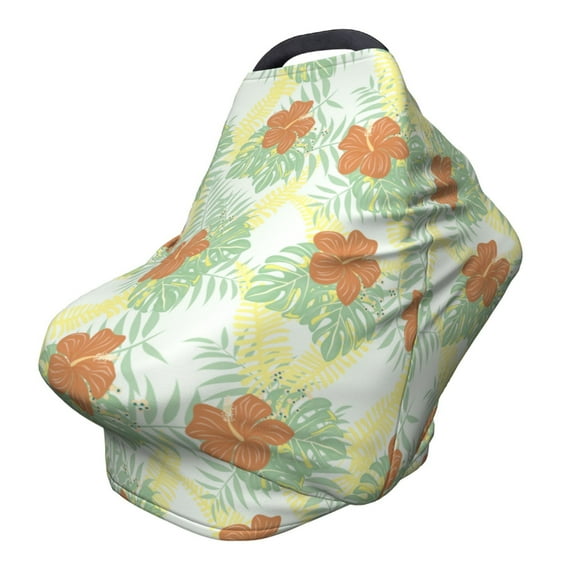 Haiem Tropical Flowers Baby Nursing Cover & Nursing Poncho - Multi Use Cover for Baby Car Seat Canopy, Stroller Cover, 360°Full Privacy Breastfeeding Coverage