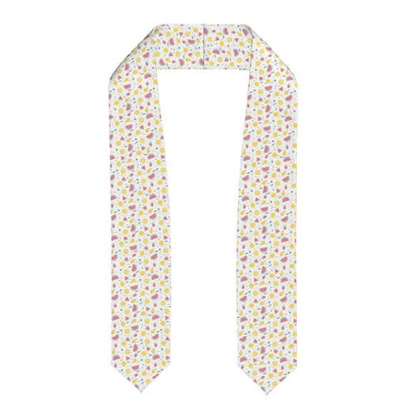 Haiem Tropical Fruit Pattern Graduation Stole 2024 | Premium Satin Sash for Graduation Ceremony