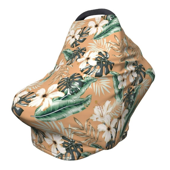Haiem Tropical Leaves Flower Baby Nursing Cover & Nursing Poncho - Multi Use Cover for Baby Car Seat Canopy, Stroller Cover, 360°Full Privacy Breastfeeding Coverage