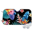 thumbnail image 1 of Haiem Tropical Palm Leaves Car Windshield Sun Shade - Blocks UV Rays Sun Visor Protector, Sunshade to Keep Your Vehicle Cool, Universal Fit SUV Van Sedan-Small, 1 of 7