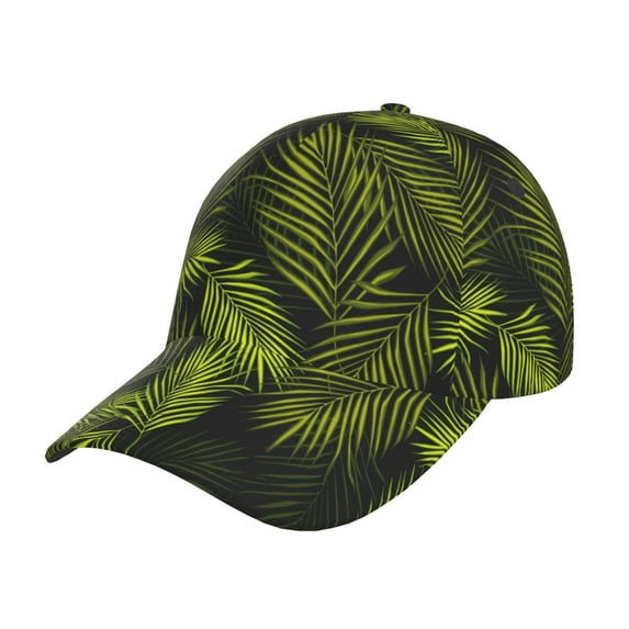 Haiem Tropical Palm Leaves Fern Leaf Baseball Cap Dad Hat Cotton Soft Adjustable Fashion Hats for Men Women Unisex Style Headwear