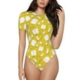 thumbnail image 1 of Haiem Tulips Flowers Women's Crew Neck Short Sleeve Bodysuit Tops Stretchy Slim Basic-X-Large, 1 of 9