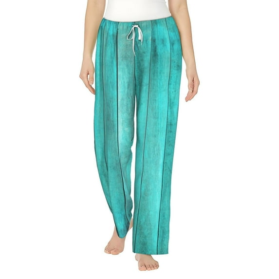 Haiem Turquoise Wooden2 Women's Pajama Pants Ultra Lightweight Pjs Bottoms Sleepwear Bottom Pants With Pocket Drawstring-XX-Large