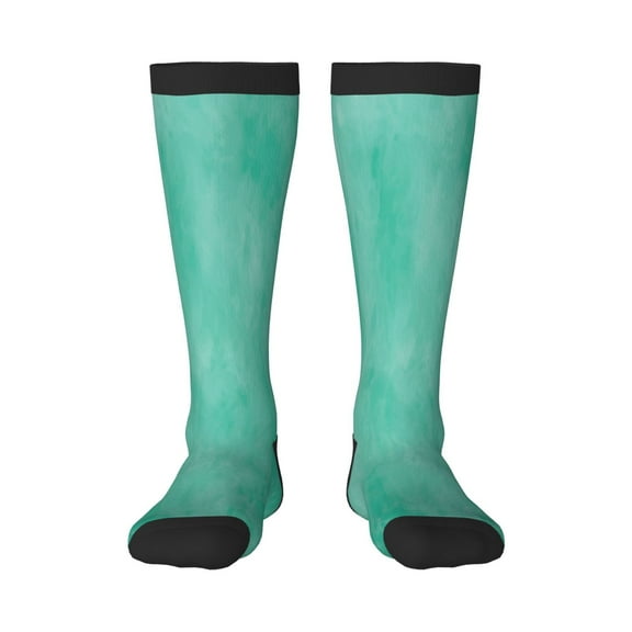 Haiem Turquoise watercolor Funny Novelty Crazy Design Cotton Socks Sports Socks Knee High Socks For Men, Women,1Pairs - Gift For Working Friends