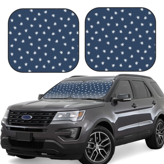 Haiem Turtle Car Windshield Sun Shade (2 Pieces) Foldable Windshield Sun Shade Car Accessories for Truck SUV Pickup-Small