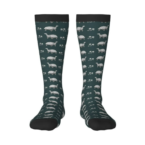 Haiem Turtle Chrysanthemum Socks, Funny Novelty Crazy Design Cotton Socks Sports Socks Knee High Socks For Men, Women,1Pairs - Gift For Working Friends