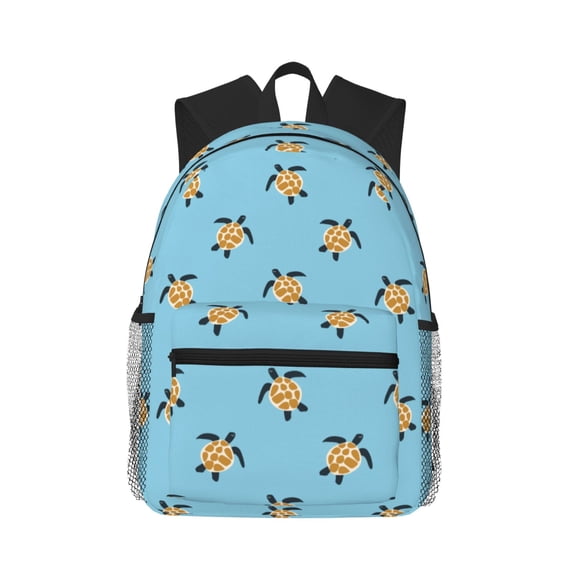 Haiem Turtle Lightweight Backpack for School, Classic Basic Water Resistant Casual Daypack for Travel with Bottle Side Pockets