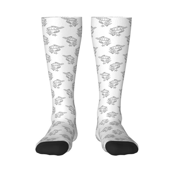 Haiem Turtle Socks, Funny Novelty Crazy Design Cotton Socks Sports Socks Knee High Socks For Men, Women,1Pairs - Gift For Working Friends