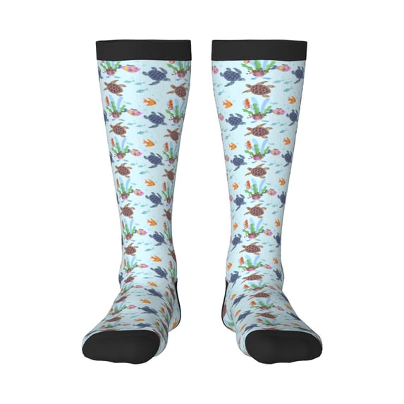 Haiem Turtle Socks, Funny Novelty Crazy Design Cotton Socks Sports Socks Knee High Socks For Men, Women,1Pairs - Gift For Working Friends