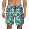 thumbnail image 1 of Haiem Turtles And Seahorses Mens Swim Trunks with Compression Liner 2 in 1 Swimming Shorts Stretch Swimwear Quick Dry,Board Shorts-Large, 1 of 9