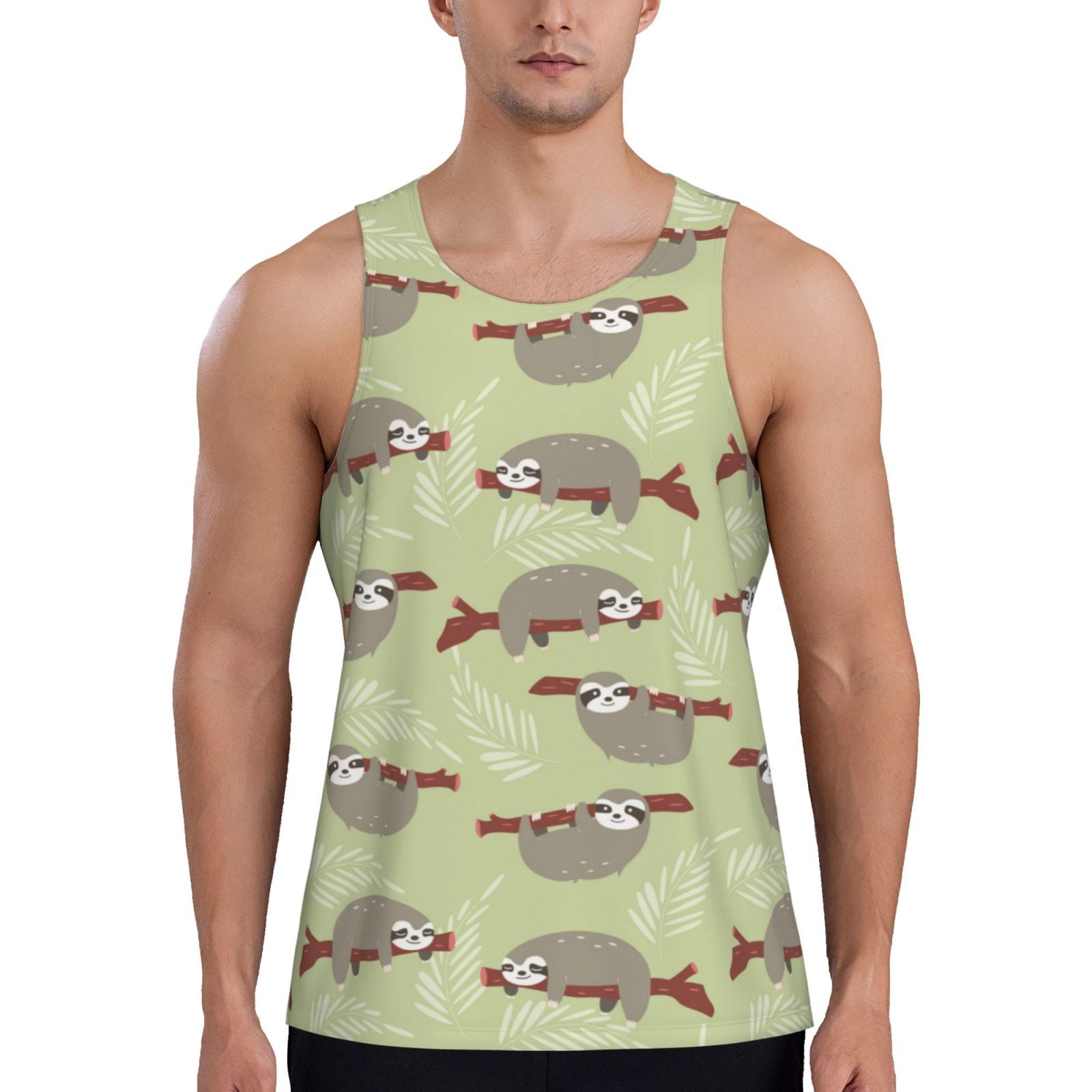 Haiem Twig Sloth Men Workout Tank Top Gym Bodybuilding Sleeveless
