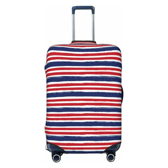 Haiem USA Colors Stripes Luggage Cover Printed Suitcase Covers for Luggage Elastic Washable Suitcase Protector Fits 18-32 Inch Luggage-Small