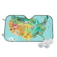 thumbnail image 1 of Haiem USA Tourist Map Car Windshield Sun Shade - Blocks UV Rays Sun Visor Protector, Sunshade to Keep Your Vehicle Cool, Universal Fit SUV Van Sedan-Small, 1 of 7