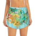 thumbnail image 1 of Haiem USA Tourist Map Women's 2 in 1 Running Shorts - Lightweight Athletic Workout Gym Yoga Breathable Sports Shorts Liner with Phone Pockets-X-Large, 1 of 9