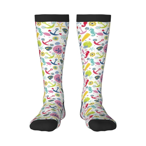 Haiem Undersea Seahorse Socks, Funny Novelty Crazy Design Cotton Socks Sports Socks Knee High Socks For Men, Women,1Pairs - Gift For Working Friends