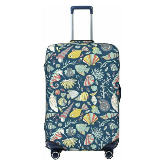 Haiem Underwater Creature Luggage Cover Printed Suitcase Covers for Luggage Elastic Washable Suitcase Protector Fits 18-32 Inch Luggage-X-Large