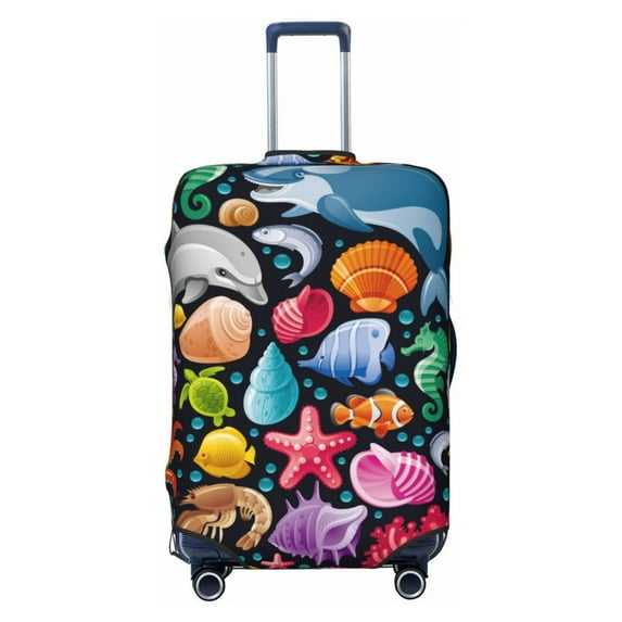 Haiem Underwater Diving Animals Luggage Cover,Durable, Washable Suitcase Protector With Anti-Scratch Technology - Keep Your Luggage Looking New Medium