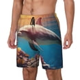 thumbnail image 1 of Haiem Underwater Plant Dolphin Mens Swim Trunks with Compression Liner 2 in 1 Swimming Shorts Stretch Swimwear Quick Dry,Board Shorts-Large, 1 of 9