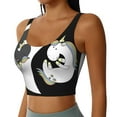 thumbnail image 1 of Haiem Unicorn in Yoga Pattern Womens Sports Bra - U Neck Padded Low Impact Yoga Bra Workout Crop Top Gym Moisture-Wicking Workout Vest -, 1 of 9