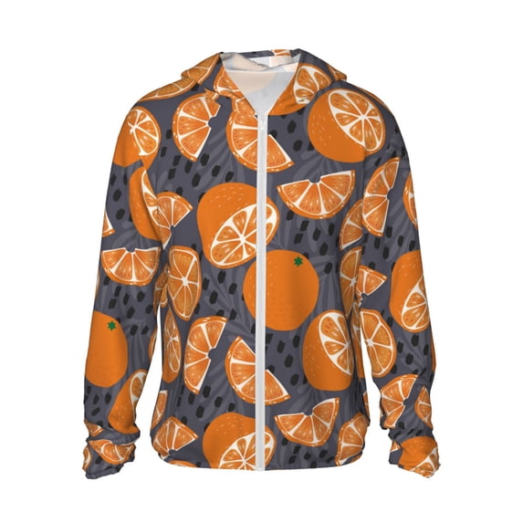 Haiem Various Oranges UPF 50+ Fishing Shirts for Men Long Sleeve UV Sun Protection Hoodie Non-Mask Outdoor Hiking Shirts