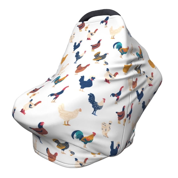 Haiem Various Rooster Baby Nursing Cover & Nursing Poncho - Multi Use Cover for Baby Car Seat Canopy, Stroller Cover, 360°Full Privacy Breastfeeding Coverage