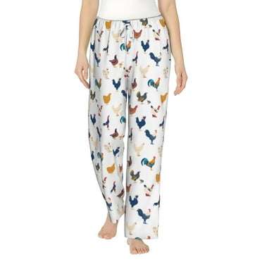 Haiem Various Rooster Women's Pajama Pants Ultra Lightweight Pjs Bottoms Sleepwear Bottom Pants With Pocket Drawstring-Large