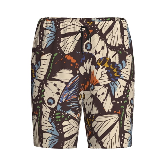 Haiem Vector Butterflies Men's Pajama Short with Soft Woven Cotton Elastic Waistband Sleep Short-4X-Large