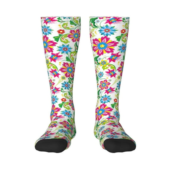 Haiem Vector Mexican Otomi Style Bright Socks, Funny Novelty Crazy Design Cotton Socks Sports Socks Knee High Socks For Men, Women,1Pairs - Gift For Working Friends