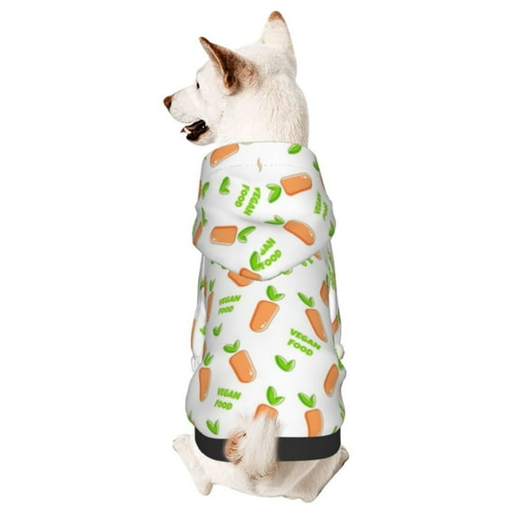 Haiem Vegan Fruit Carrot for Winter Dog Hoodie Sweatshirts with Pockets Warm Dog Clothes for Small Dogs Chihuahua-Medium