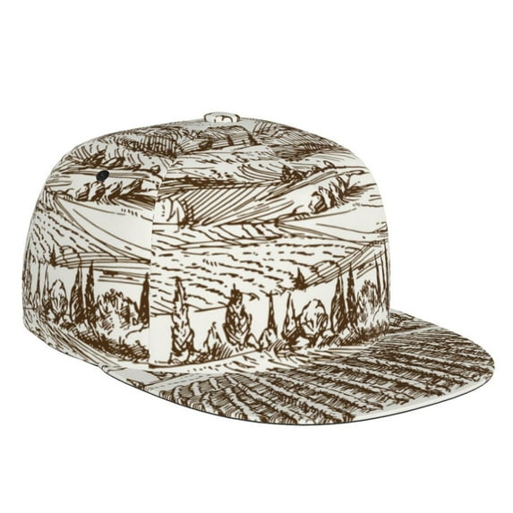 Haiem Vineyard Landscape 1 Classic Snapback Cap Flat Bill Hat Baseball Cap Adjustable Size Cotton Dad Hat