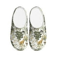 thumbnail image 1 of Haiem Vintage Animals Palm Tree Print Women's Fuzzy Memory Foam House Slipper Cozy Home Footwear Non-slip Winter Slippers-44/45, 1 of 7